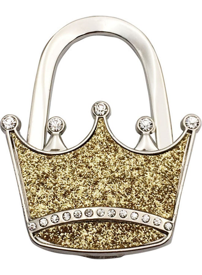 Shiny Crown Folding Handbag Hook Gold 