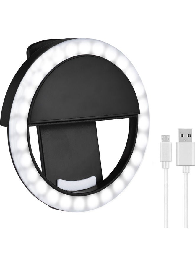 LED Rechargeable Portable Ring Light Compatible White  - Image 1