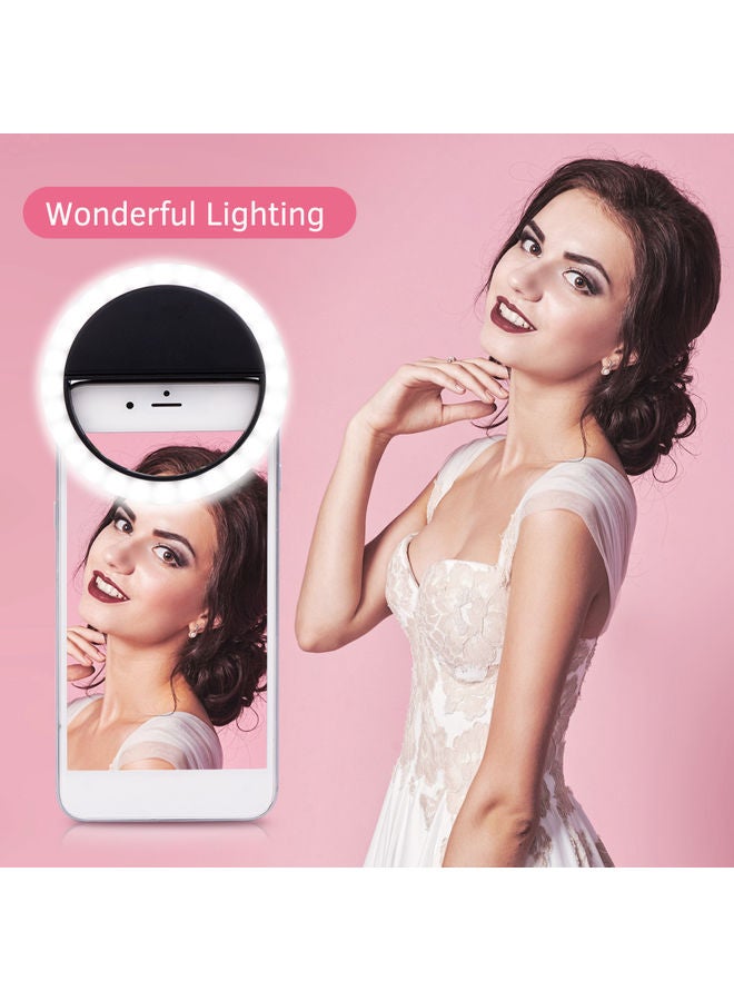 LED Rechargeable Portable Ring Light Compatible White  - Image 3