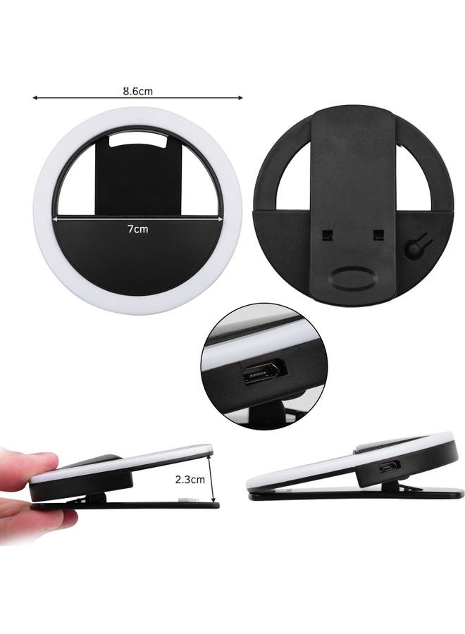 LED Rechargeable Portable Ring Light Compatible White  - Image 4