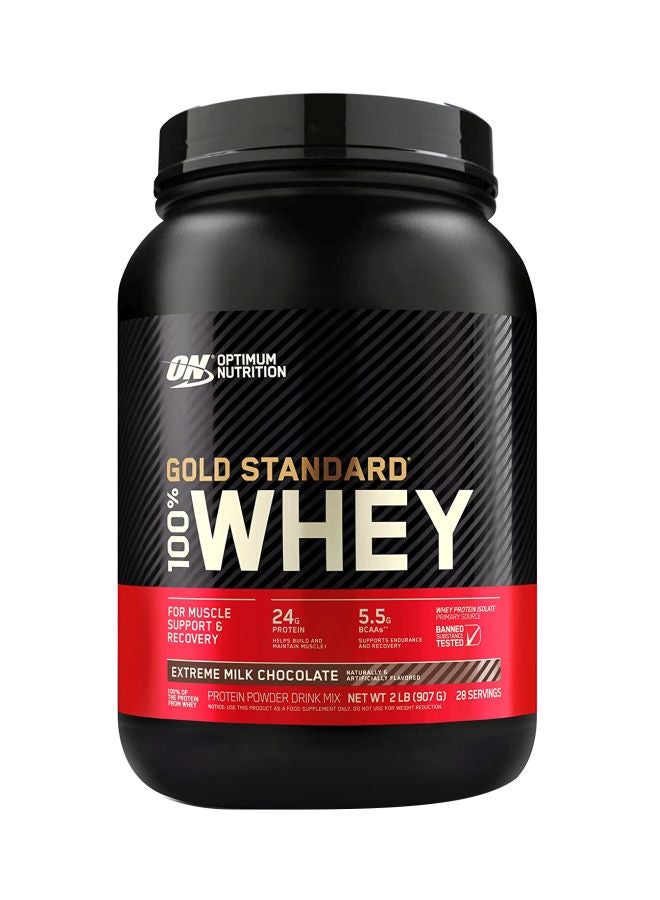 Optimum Nutrition Gold Standard 100% Whey Protein Powder Extreme Milk Chocolate 2lbs  - Image 1