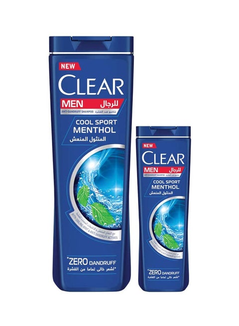 Men's Anti-Dandruff Shampoo Cool Sport Menthol Shampoo, 400ml + 200ml