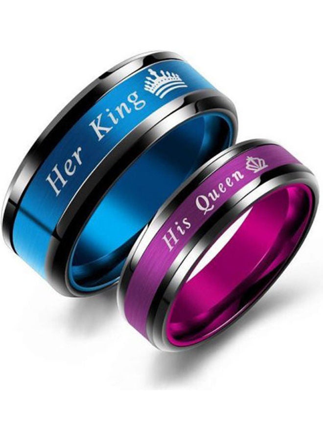 Generic Fashion Her King His Queen Shining Couple Ring Set As Gift For Man And Womenblue 