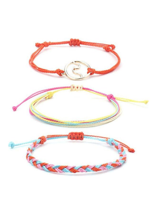 Generic Bohemian Sweet Woven Bracelet Set for Women 