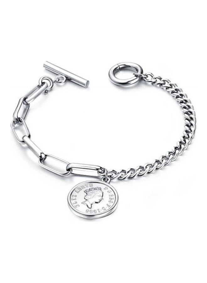Retro Man Avatar Round Bracelet Titanium Steel  Bracelet For Women 