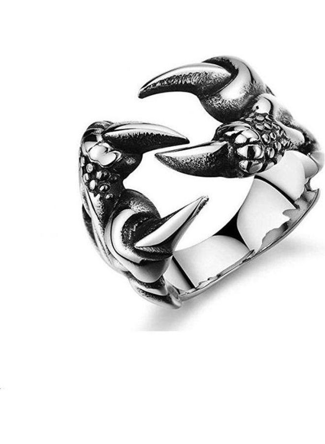 Stainless Steel Opening Sharp Dragon Claws Polished Ring For Men