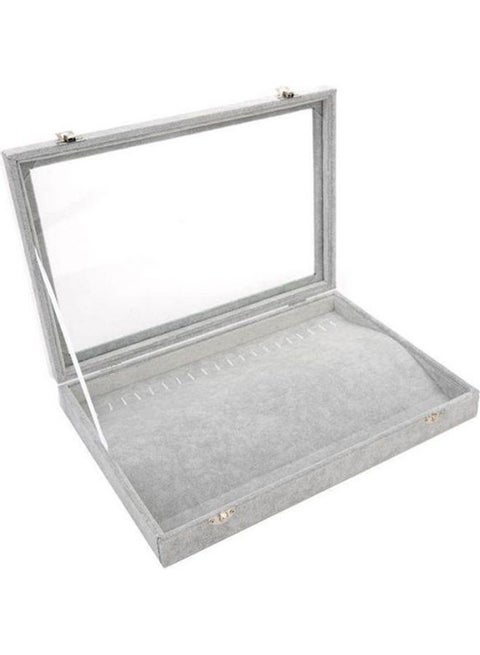 Ice Velvet Jewelry Box With Transparent Cover