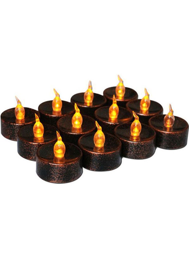 12Pcs Flickering Flameless Led Tea Tea Light Candle Flicke Light Lamp For Halloween Party Wedding Candels Safety Home Festival Decoration BLack