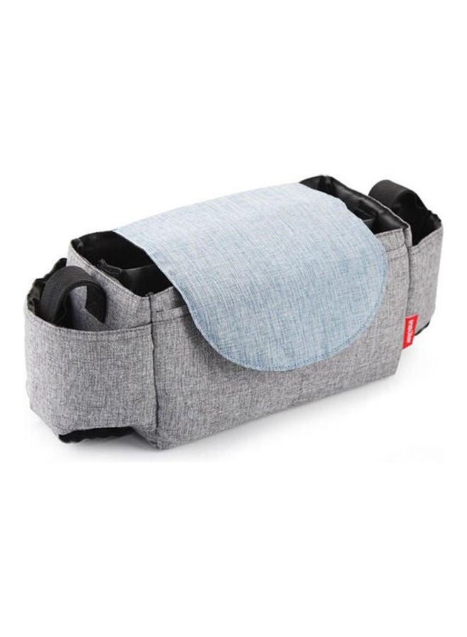 حقيبة معلقة لتنظيم عربة الأطفال والحفاضات ومنظم  لحمل زجاجات الأطفال وإكسسوارات عربة الأطفال رمادي