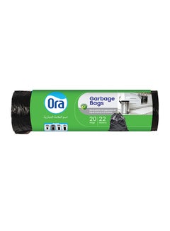 ORA Viva Garbage Bags Drawstring Heavy Duty 22Gallon 20 Bags Black  - Image 1