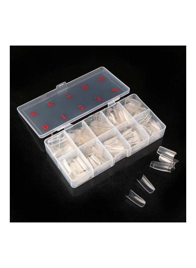 Generic - Clear Acrylic Nail Tips - French Nail Tip Bt Art Box 500Pcs Fake Nails Half Cover False Nail With Case For Nail Salons And Diy Nail Art, 10 Sizes Multicolour - Image 1