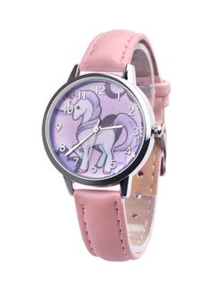 Girls' Cartoon Unicorn Waterproof Belt Watch - 33 mm - Pink