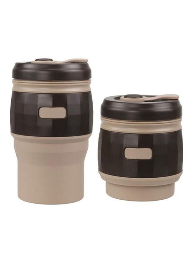 Silicone Collapsible Coffee Cup 350 Convenient Travel  Mug L Brown 