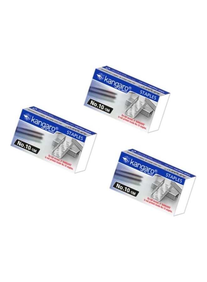 كانجارو طقم علب دبابيس مكون من 3 قطع فضي