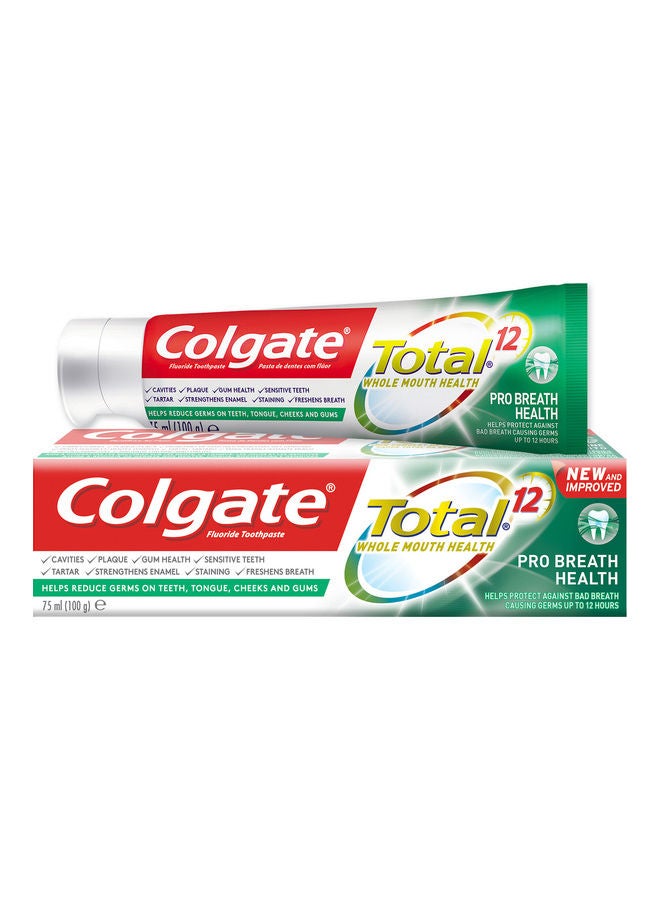 Colgate - Total 12 Pro Breath Health Toothpaste Multicolour 75ml - Image 1