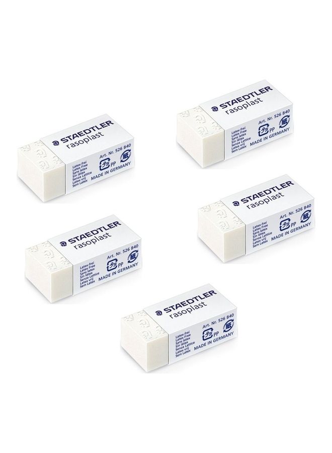 STAEDTLER 5-Piece Rasoplast Erasers White