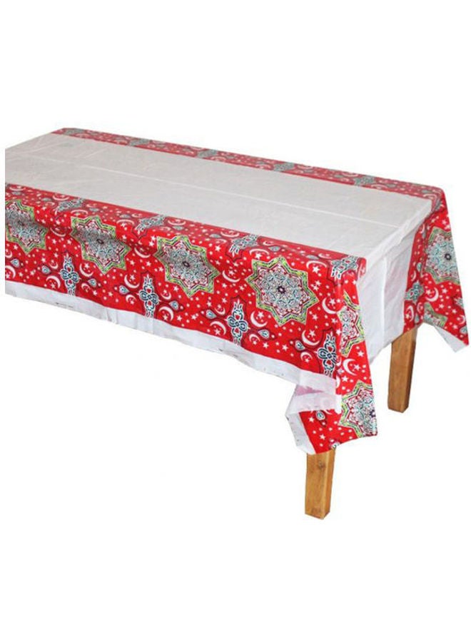 غطاء طاولة من البلاستيك مضاد للماء للاستخدام مرة واحدة بتصميم مناسب للمناسبات الاسلامية، كعيد الفطر ورمضان متعدد الألوان 108X180سم