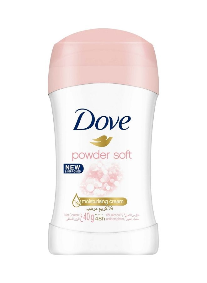 دوف مزيل عرق ستيك باودر سوفت مضاد للتعرق أبيض 40جرام - Image 1