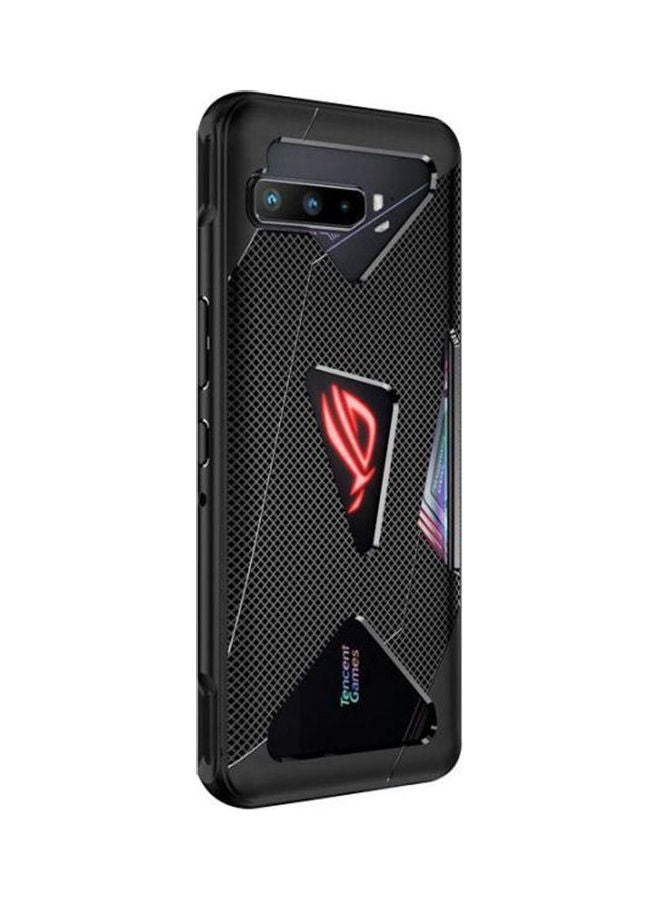غطاء لهاتف أسوس ROG 3. غطاء حماية مرن ورفيع للغاية ومضاد للسقوط وممتص للصدمات مصنوع من السيليكون والبولي يوريثان الحراري أسود