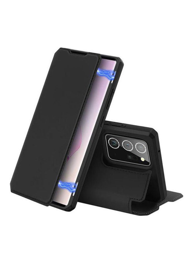 Case For Samsung Galaxy Note 20 Ultra. Business Card Leather Phone Case Cover Black