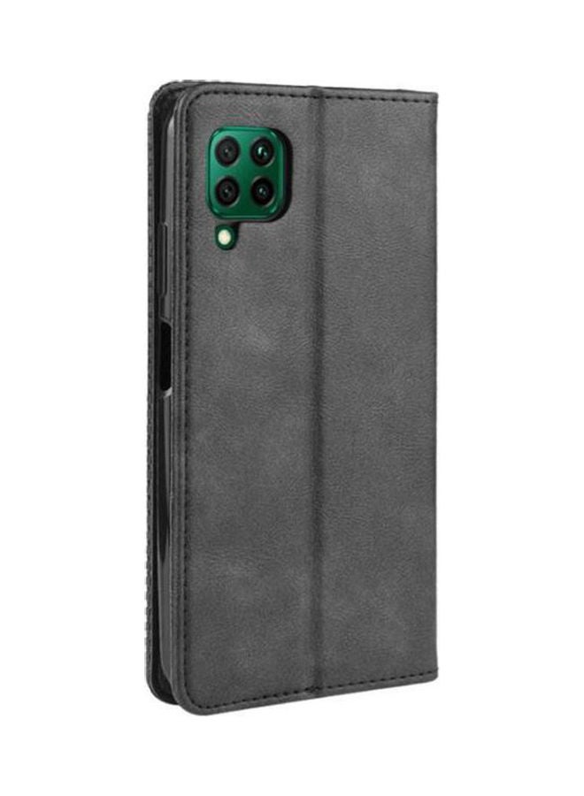 غطاء حماية بتصميم محفظة قابلة للقلب لهاتف هواوي نوفا 7i/ هواوي P40 لايت أسود