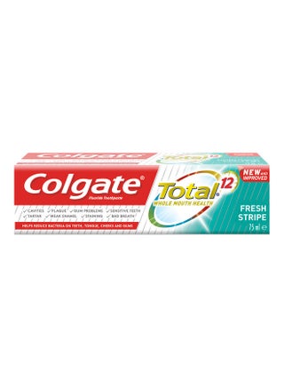 Total 12 Fresh Stripe Toothpaste Multicolour 75ml - v1624276788/N48470269A_1