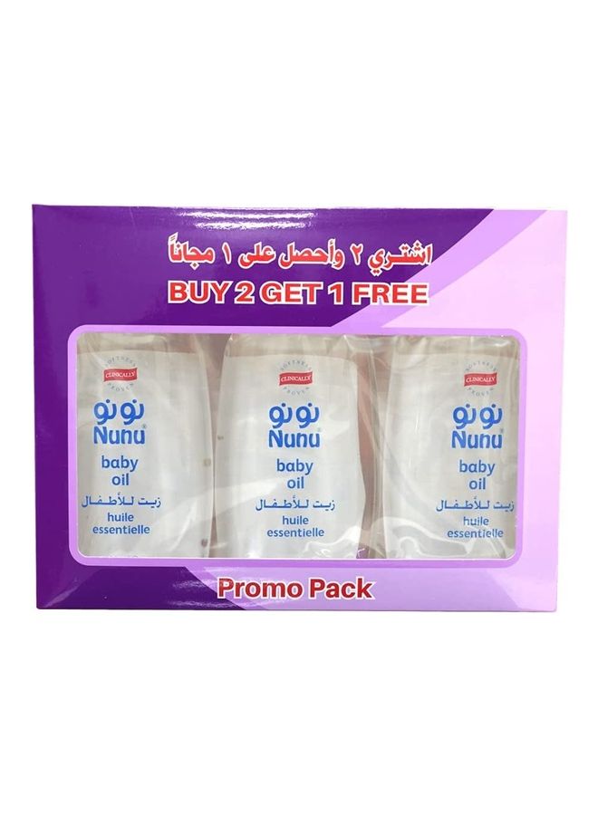 Nunu 3-Piece Huile Essentielle Baby Oil Promo Pack White 400ml - Image 1