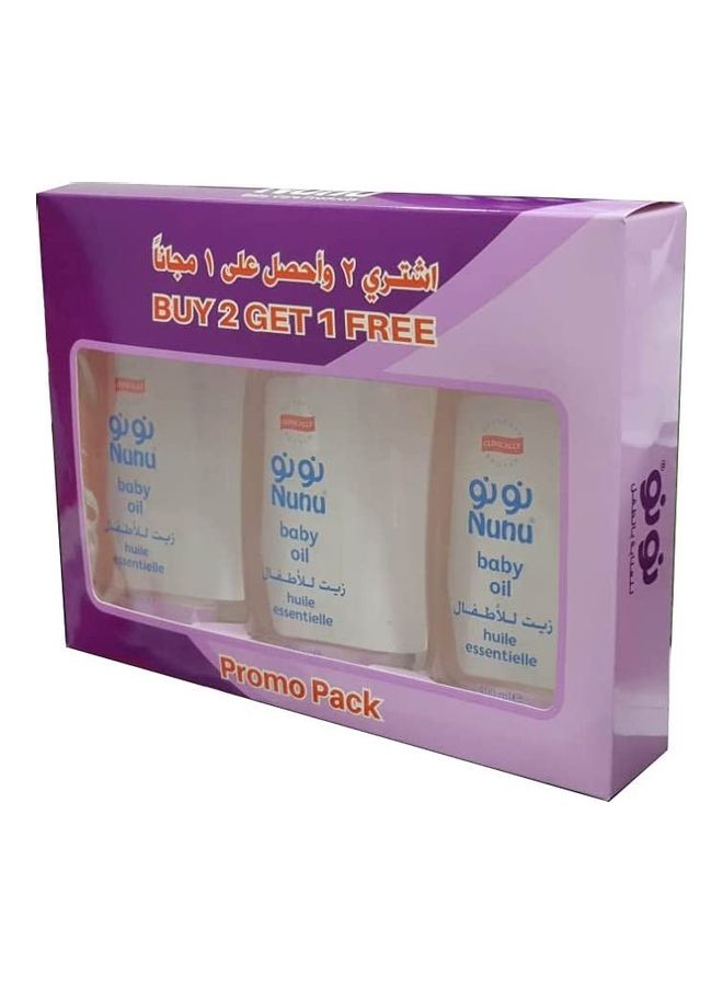 Nunu 3-Piece Huile Essentielle Baby Oil Promo Pack White 400ml - Image 2