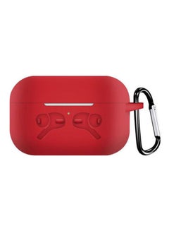 Compatible With Apple AirPods Pro Case, Protective Cover With Keychain, Bounce Carrying Case For Apple AirPods Pro Charging Case Soft Slim Silicone Case Skin Red