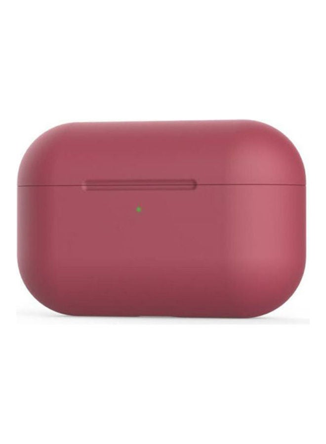 For Apple AirPods Pro Silicone Protective Cover 3 Generation Wireless Tooth Headset Protective Cover- Red