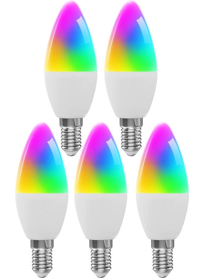 WiFi Smart Bulb RGB+WW+CW LED Candle Bulbs E14 Chandelier Light Bulbs SmartLife APP Remote Control White 20*12*4cm  - Image 1