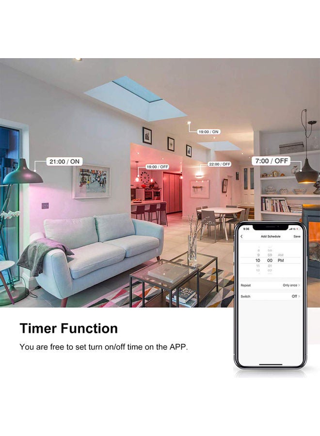 مجموعة مصابيح LED ذكية قابلة للتعتيم بتصميم شمعة مكونة من 3 قطع متعدد الألوان 12.2x8.4x4.2سم - Image 4