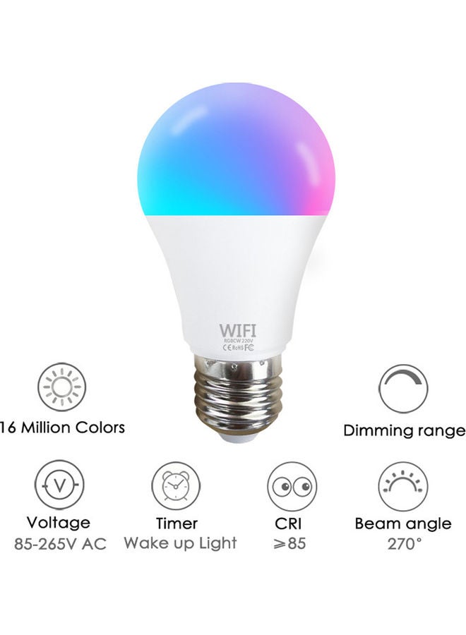 Cloud Intelligence Smart WiFi Bulb Multicolour 11x6.2x6.2centimeter