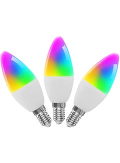 WiFi Smart Bulb RGB+WW+CW LED Candle Bulbs E14 Chandelier Light Bulbs SmartLife APP Remote Control White 12*12*4centimeter