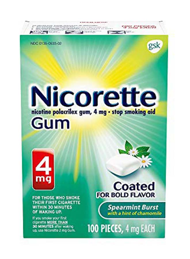 nicorette Nicotine Gum Spearmint Flavor 4mg  - Image 1