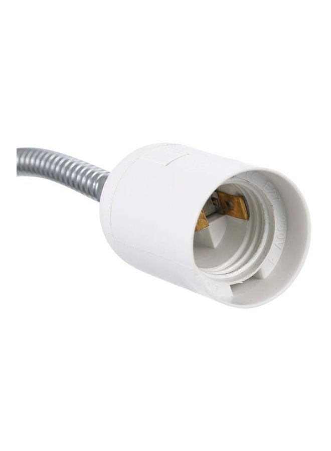 Beauenty 50W E27 Bulb Base Socket Holder Desk Lamp With Clamp Press Button White/Silver 9x10cm - Image 3