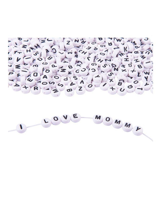 أسمات طقم خرز دائري من الأكريليك بتصميم حروف أبجدية - Image 3