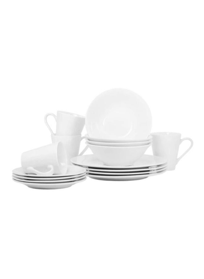 رويال فورد طقم سفره من البورسلين مكون من 16 قطعة، كوب أبيض 295.73 ملليلتر، وعاء 7 بوصة، طبق مسطح 7 بوصة، طبق مسطح 10 بوصة أبيض Mug 295.73 Milliliter, Bowl 7 Inch, Flat Plate 7 Inch, Flat Plate 10بوصة - Image 2