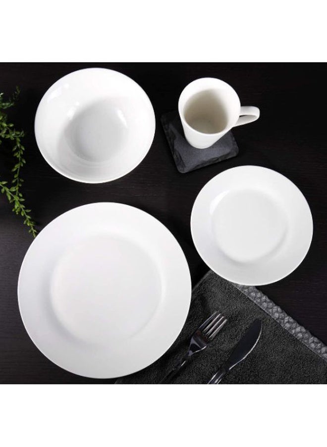 رويال فورد طقم سفره من البورسلين مكون من 16 قطعة، كوب أبيض 295.73 ملليلتر، وعاء 7 بوصة، طبق مسطح 7 بوصة، طبق مسطح 10 بوصة أبيض Mug 295.73 Milliliter, Bowl 7 Inch, Flat Plate 7 Inch, Flat Plate 10بوصة - Image 5