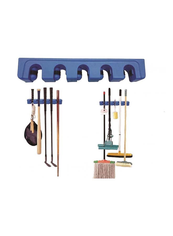 Wall Mount Mop And Broom Holder Blue