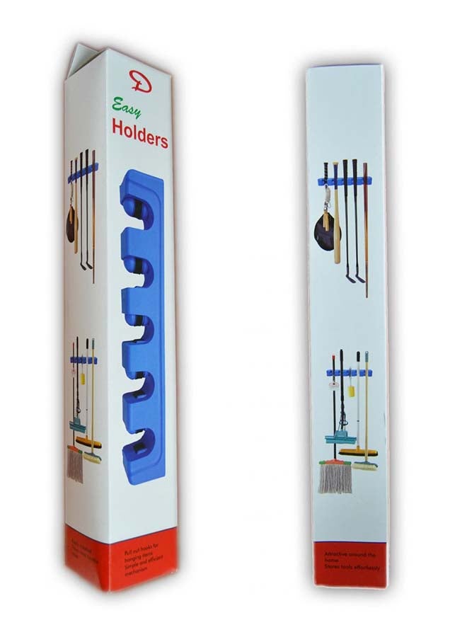 Wall Mount Mop And Broom Holder Blue