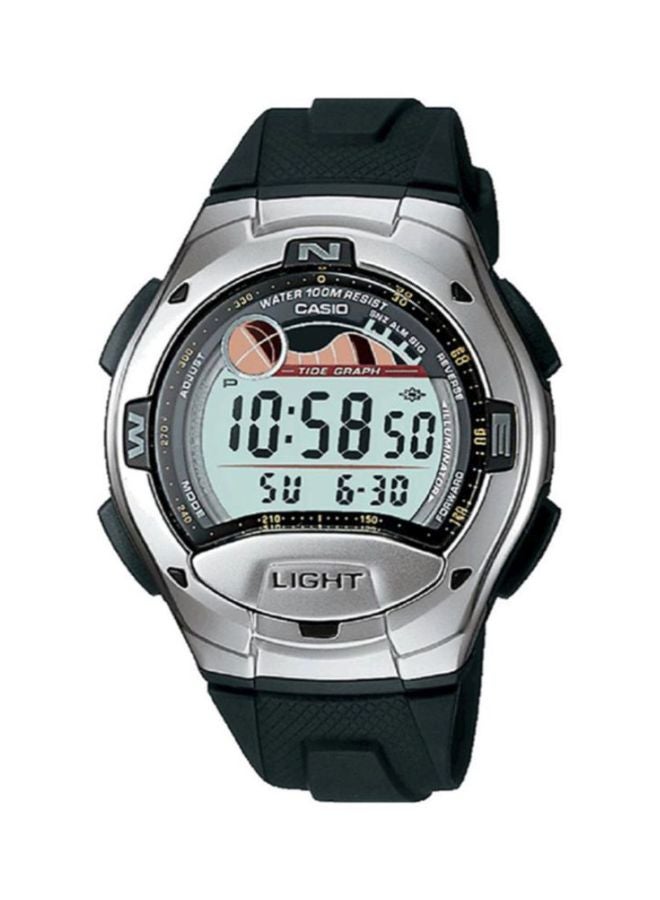 كاسيو ساعة يد رقمية بسوار من الراتينج طراز W-753-1A - مقاس 48 ملم - لون أسود للرجال - Image 1