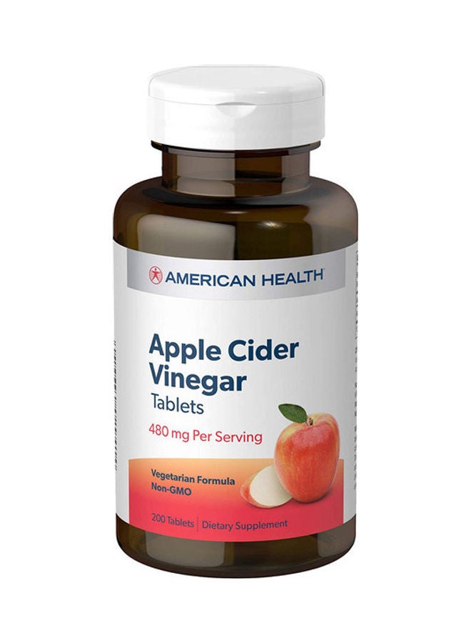 American Health Apple Cider Vinegar 200 Tablets - v1624284781/N48478790A_1