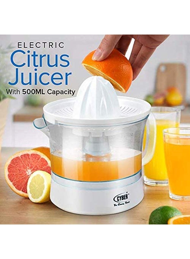 Cyber Electric Citrus Juicer 25 Watts With 500ML Capacity 500 ml 25 W CYCJ-3016 White/Clear - Image 5