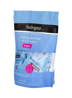 Neutrogena Makeup Remover Cleansing Towelette Singles Daily Face Wipes To Remove Dirt 20 Count (Pack Of 2) Blue 7.4 x 7.2 inchesinch  - Image 2