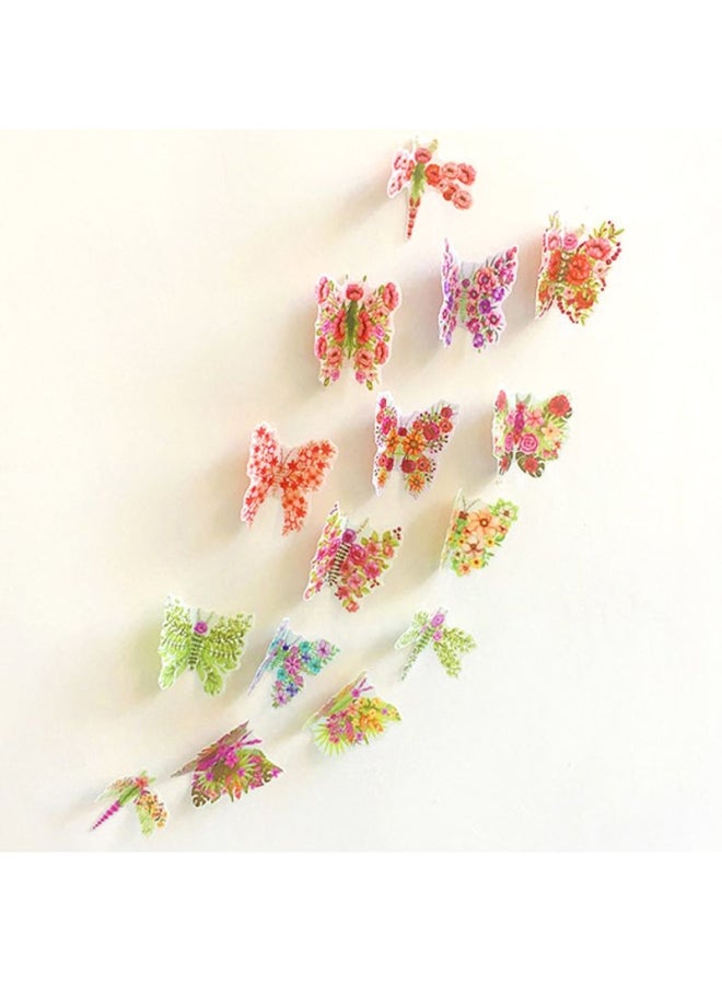 Voberry 3D  Butterfly PVC Art Decal Home Decor Kids Room Wall Mural Stickers Multicolor 1x1x1cm - Image 2