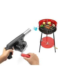 ARTC Mini Hand Crank Fan Air Blower Black/Red  - Image 5