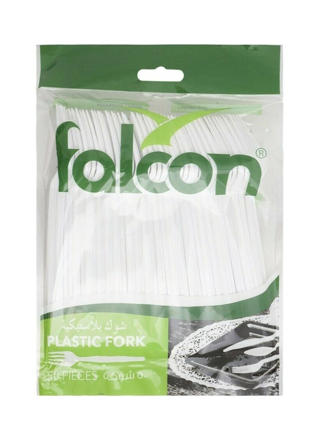 Falcon 50-Piece Disposable Fork Set White - Image 1
