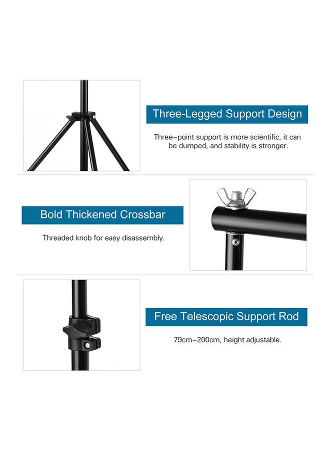 Adjustable Photography Studio Background Support System Black  - Image 4