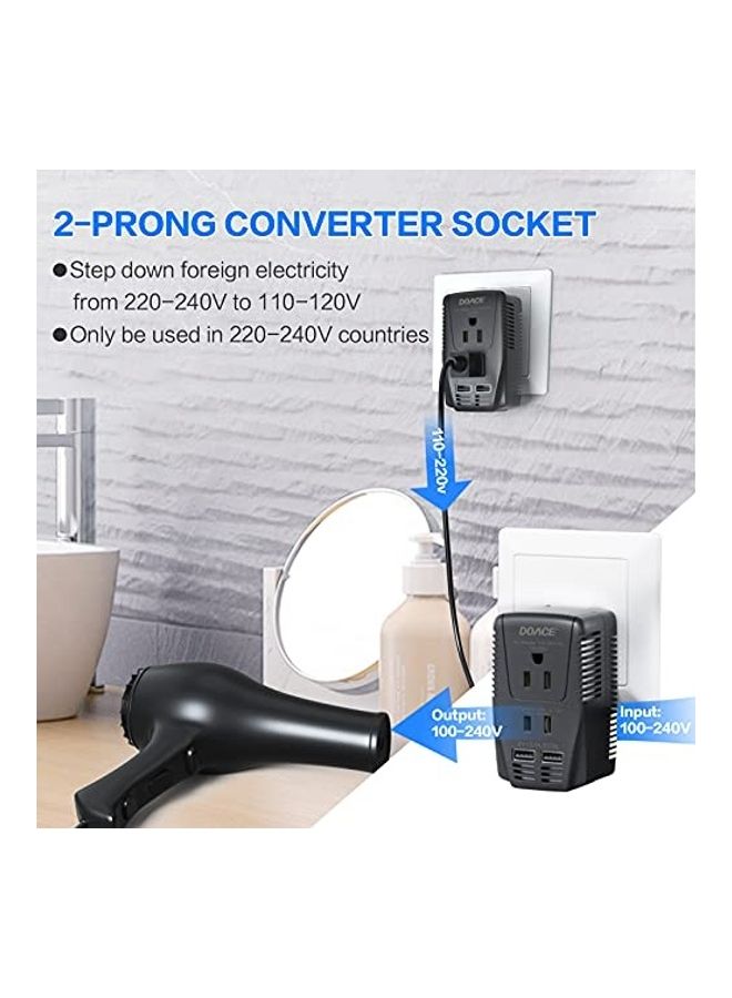DOACE Travel Voltage Converter Black - Image 4